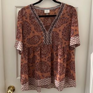 Knox Rose Pink Peplum Blouse